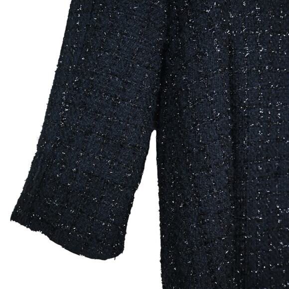 Chico's Womens M Chico's 1 Ani-Glam Shimmer Tweed Longline Blazer Jacket - Picture 9 of 11